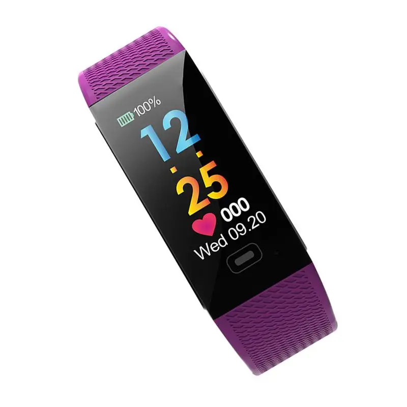 CK18S Color Screen Fitness Tracker Smart Counter Bracelet Blood Pressure Monitor Waterproof Wristband (Purple)