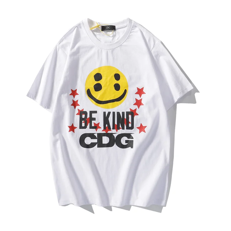 Original Summer CPFM BE KIND Smiley Loose Hip Hop Graffiti T-Shirt Men Women Short Sleeve Skateboard Hip-Hop Streetwear Tees | Мужская