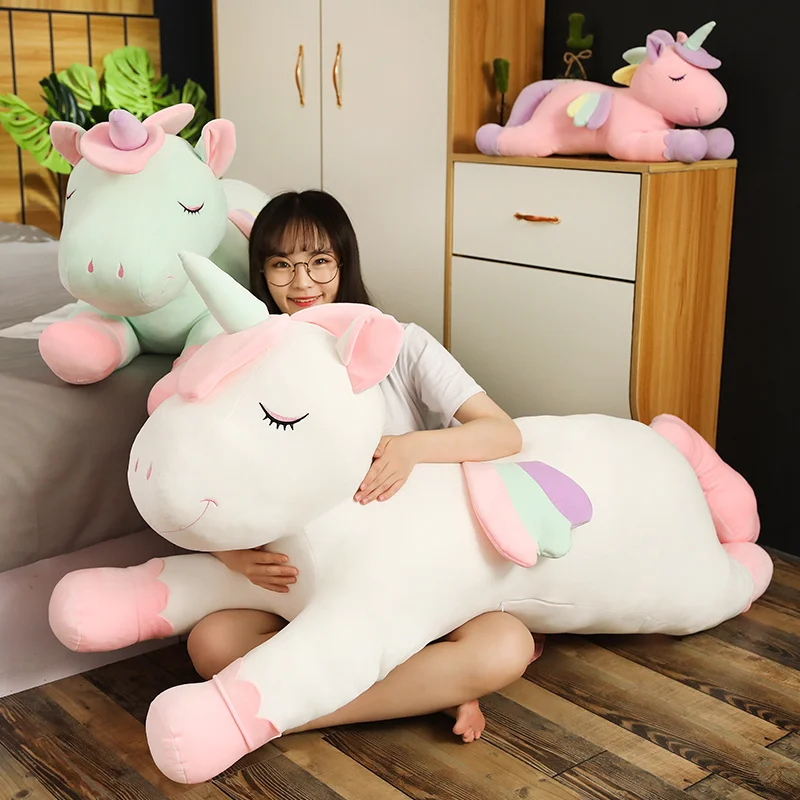 Cushions Pillow For Sofa Colorful Pegasus Pillow Angel Unicorn Plush Toys Dolls For Kids Birthday Gift Valentine's Day Gifts