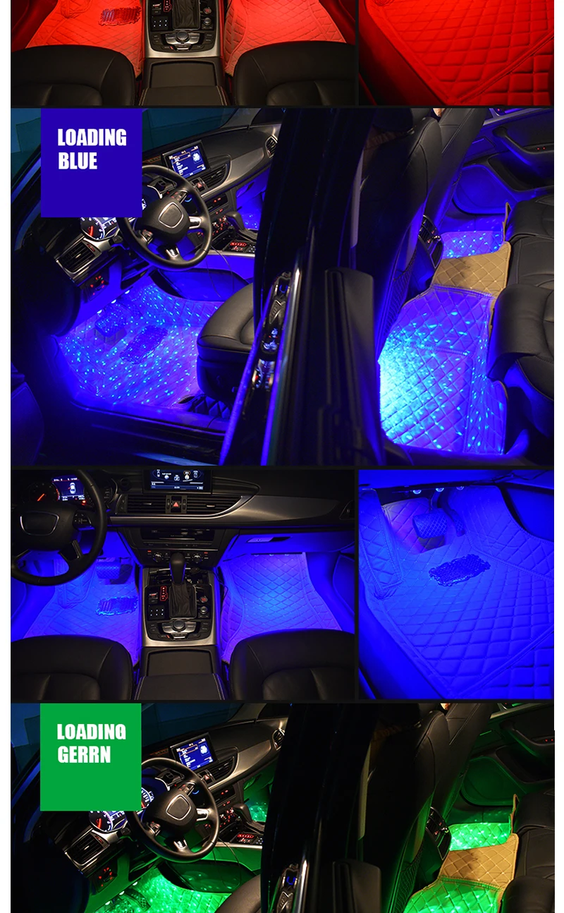 12 В Автомобильный светодиодный светильник, автомобильный светильник s Kit, декоративные вечерние лампы с пультом дистанционного управления