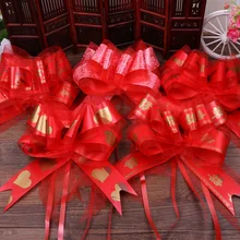 Свадебные автомобильные зеркала, дверной руль ручной работы, свадебный дом, украшение, свадебная белая лента подарочный шар, деко