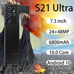Celular S21 Ultra 5G 7.3 Inch Global Version 4K 6800mAh Smartphone 48MP 16GB 512GB Android 10 Cellphone Mobile Phone Unlock 4G