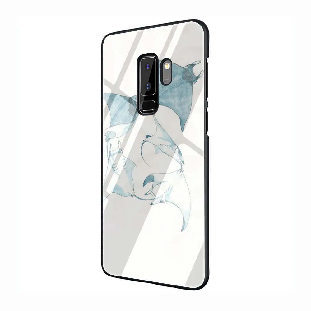 Животное Manta Ray закаленное Стекло TPU черный чехол для Galaxy S7 Edge S8 S9 S10 Plus, Note 8, 9, 10, A10 20 30 40 50 60 70 - Цвет: G2