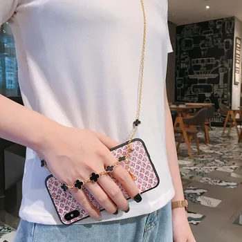 

NEW Shining Case For OPPO R15X RX17 Neo Ax7 Realme X 3 Pro Lite C2 K3 A1K Reno Z Gemstone Pattern Glitter TPU Crossbody Clover