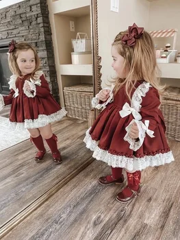 

Baby Girl Autumn Spring Summer Long Sleeve Embroidery Vintage Princess Dress for Girls spanish Cotton Dress