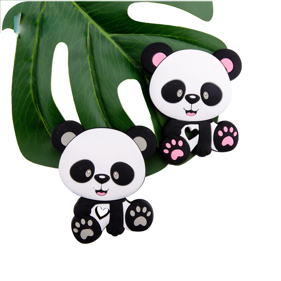 

1pc Baby Teethers Silicone Food Grade Panda Chewable For DIY Pacifier Chain Baby Toys Nursing Teething Pendant Baby Products