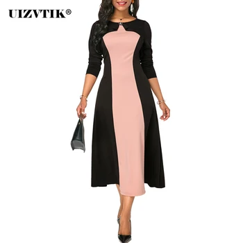 

Autumn Summer Dress Women 2020 Casual Plus Size Slim Ball Gown Maxi Dress Vintage Sexy Patchwork Sweet Long Party vestidos 5XL