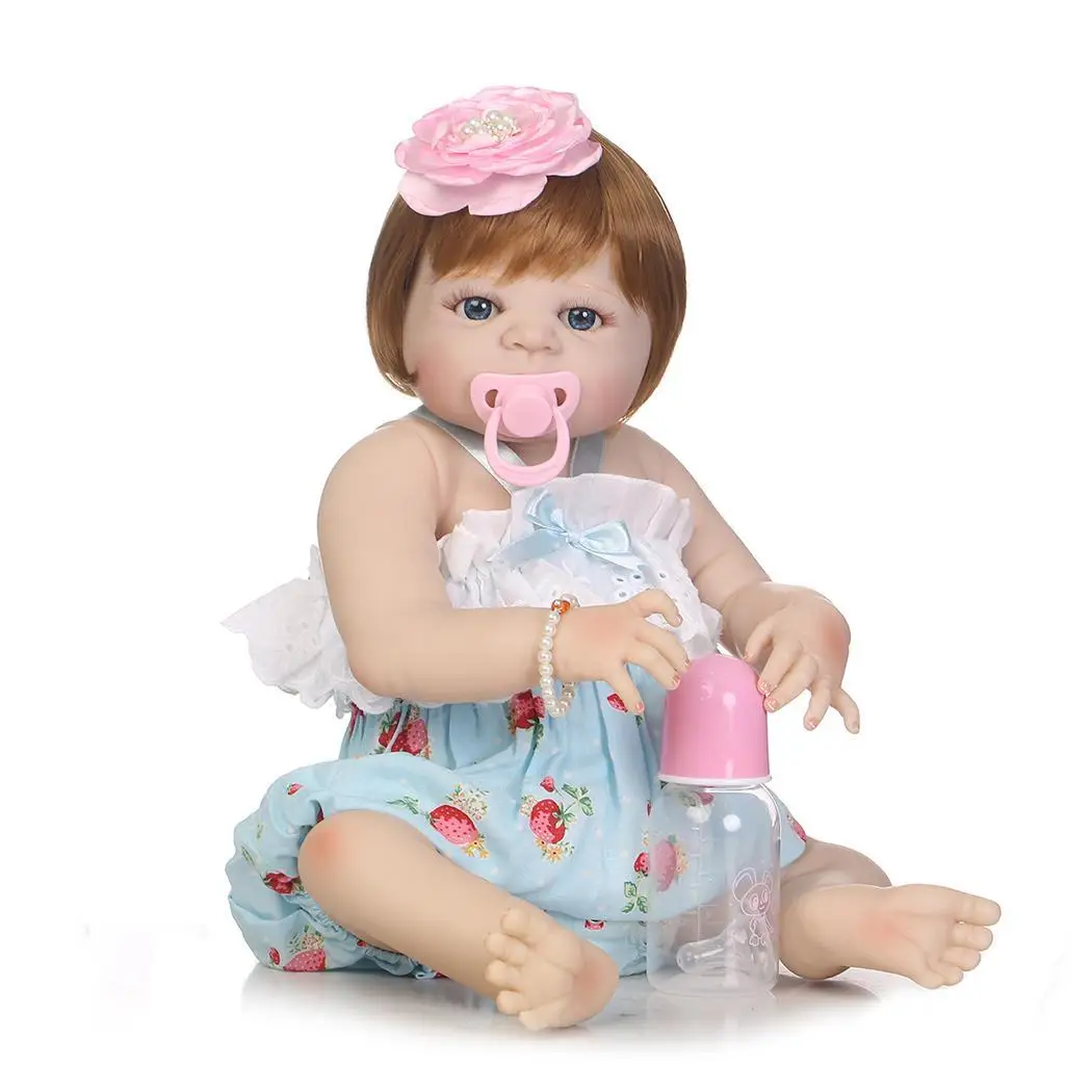 Детские мягкие силиконовые реалистичные с одеждой Reborn Baby Doll синий розовый от 2 до