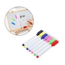 5Pcs Whiteboard Pen Erasable Dry White Board Markers Black Ink Fine Size Nip G6DD