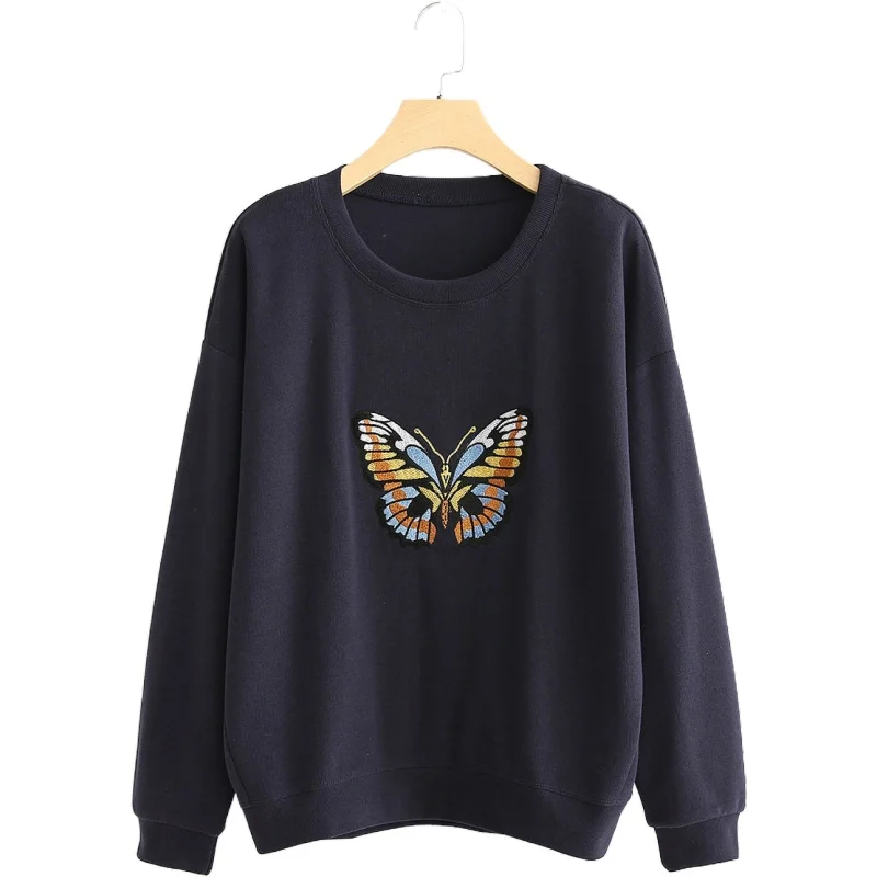 

YUPINCIAGA Women Sweatshirt 2020 Autumn New Heavy Industry Embroidery Sweatshirts Women Loose Harajuku Pullover Femme Top