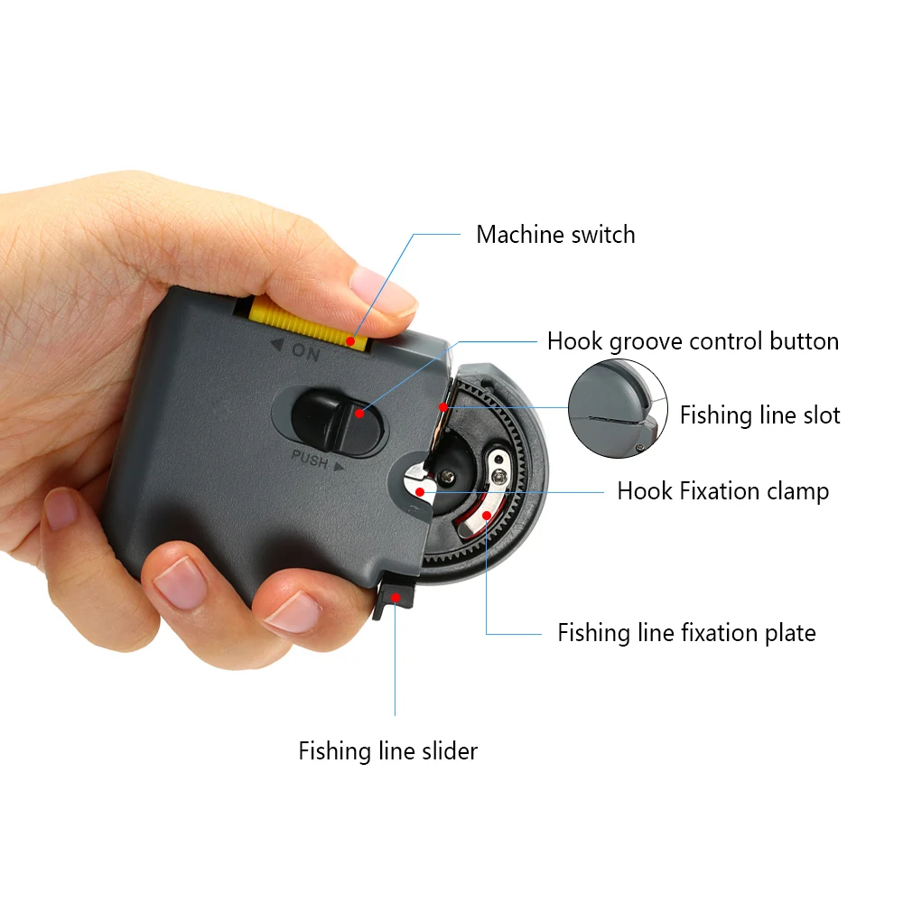 

Portable Electric Automatic Fishing Hook Tier Machine Fishing Accessories Fishing Hooks Line Tying Device Equipment Tackle