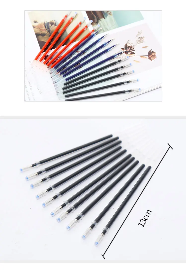20Pcs/set Korean Gel Pens Refills Flash Cartridge Black Blue Red Stationery Store School Office Supply Stationary Material Goods