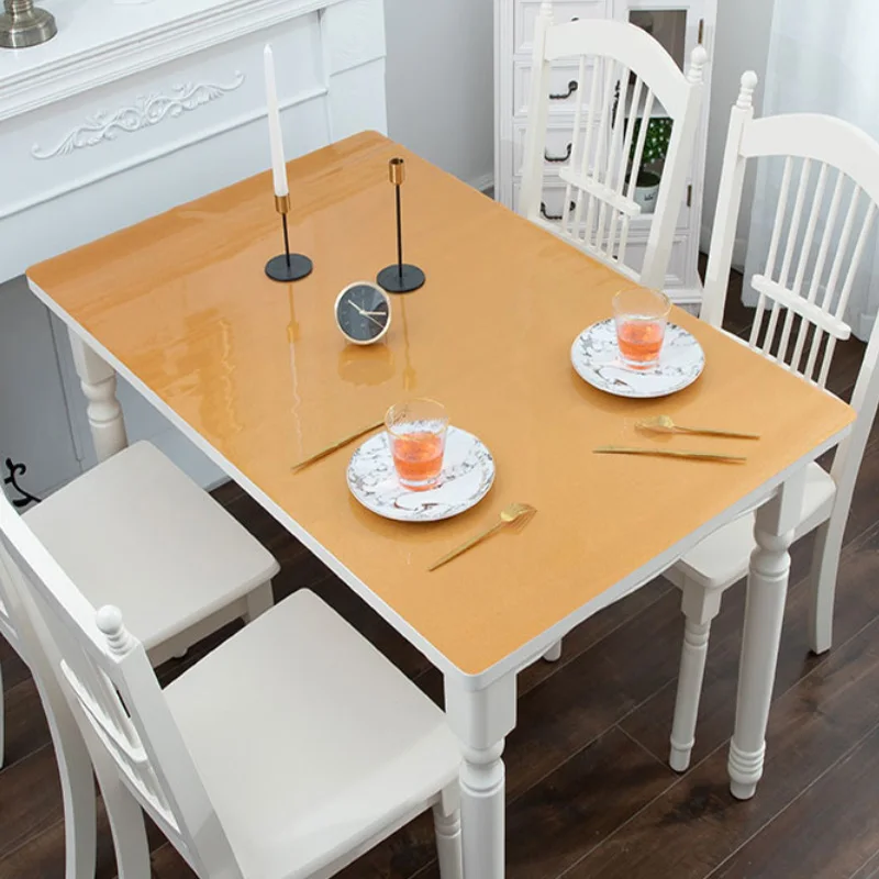 

Solid Color Opaque PVC Tablecloth Waterproof Table Cover Mat Rectangule Table Cloths Kitchen Pattern Oil Cloth Glass Soft Cloth