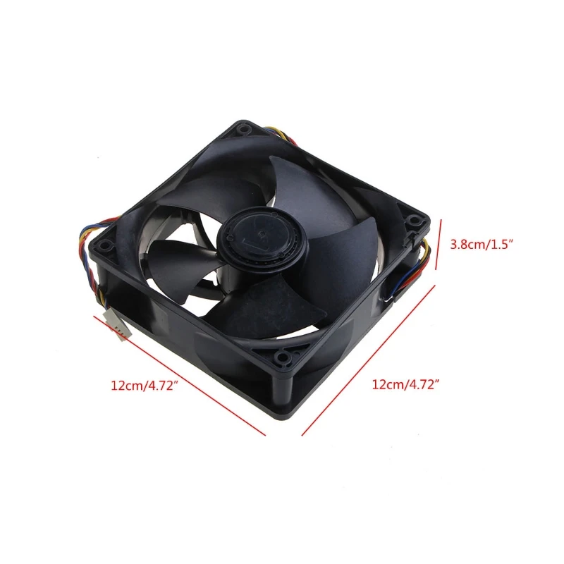 for DC Brushless Fan 6000 rpm DC12V W12E12BS11B5-07 12cm Cooling Fan 1.65A CPU Cooler Fans 120x120x38mm 4P Dual Ball Bea
