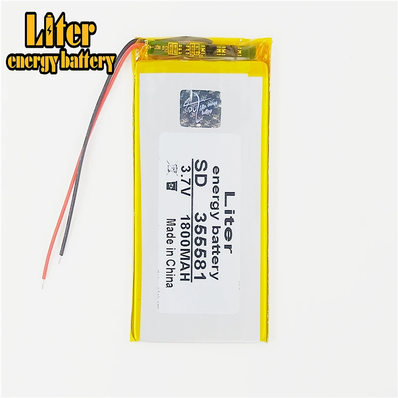 355581 3.7V 1800Mah Ai Polimeri Di Litio Batteria Con Il Bordo Di Protezione Per Mp4 Gps Tablet Pc Pda Libera Il Sh