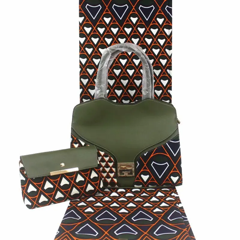 Горячая Распродажа, африканская восковая сумка для женщин, сумочка, высокое качество, восковая сумка, набор, Анкара, африканская вощеная ткань принтом, Y90907-2