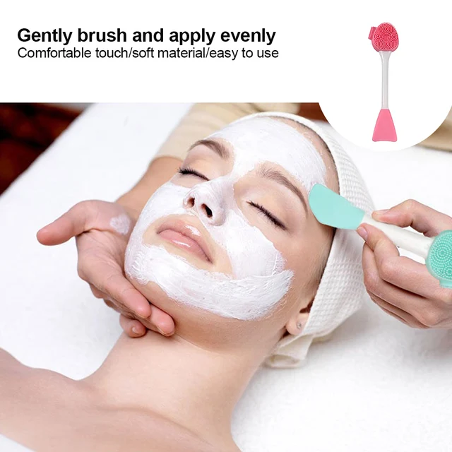 brosse nettoyante visage à Double tête en Silicone, outil de nettoyage du visage