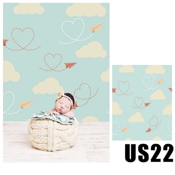 

Valentines Day Photography Backdrops Paper Planes Pattern With Love Heart Blue Backgrounds Photo Studio Booth Portrait Wallpaper