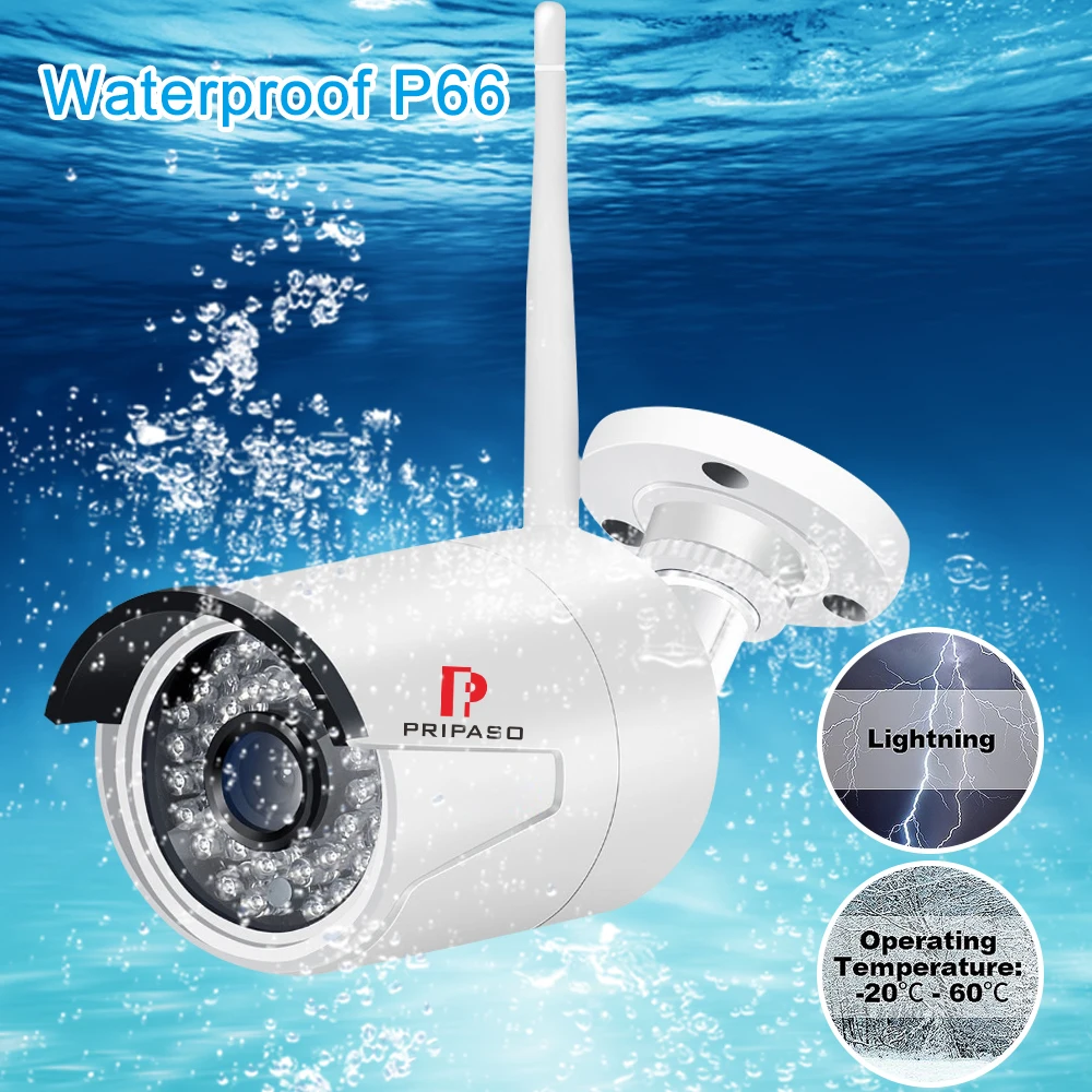 Камера видеонаблюдения Pripaso Full HD 1080P 2 МП ip Wi Fi водонепроницаемая для улицы|Камеры