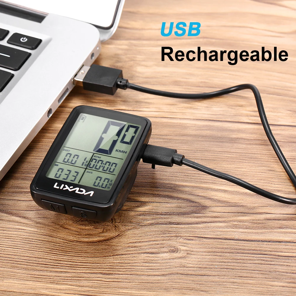 Беспроводной Велосипедный компьютер Lixada USB Перезаряжаемый велосипедный