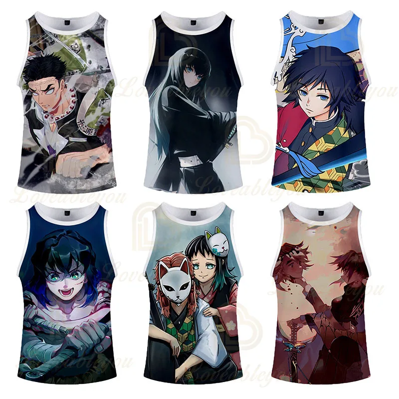 

Anime Demon Slayer Summer Tank Tops 3d Print Vest Fit Slim Sleeveless Unisex Ventilate Bodybuilding Clothing Tops