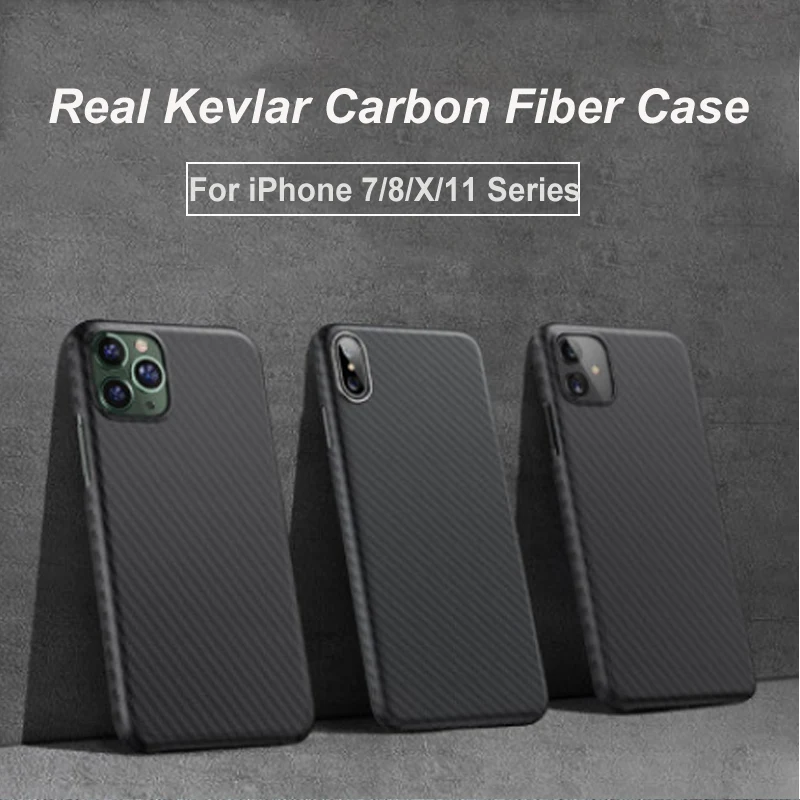 Arimid волоконный чехол для телефона Ультратонкий защитный iPhone 7 8 Plus X XR XS Max 11 Pro