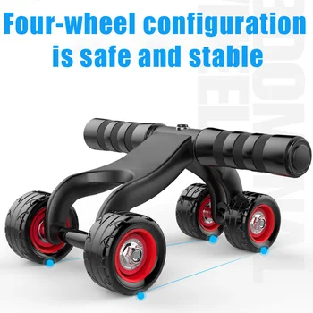 

3-in-1 Abdominal Wheel Roller 4 Wheels with Pull Band Knee Pad for Home Workout Exercise Strength Training &T8