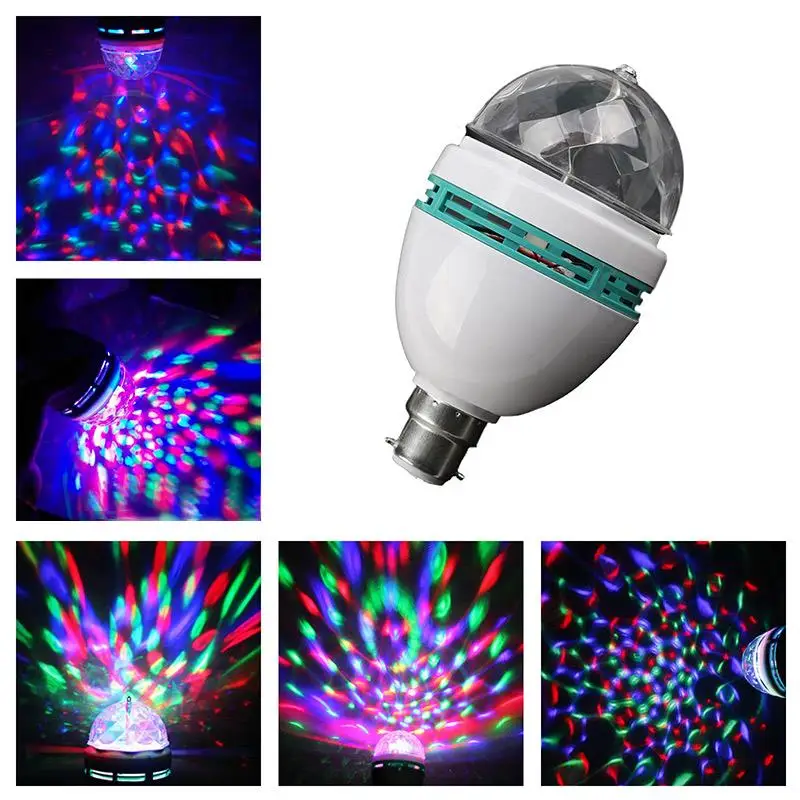 

E27 3W Colorful Auto Rotating RGB LED Bulb Stage Light Party Lamp Disco DJ Dance Lighting For Home Decoration Lighting Lamps