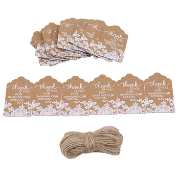 

50Pcs/pack Vintage White Lace Printed Kraft Cards Card Decoration Paper Gift Wedding Party Invitation Tag Card Decoration