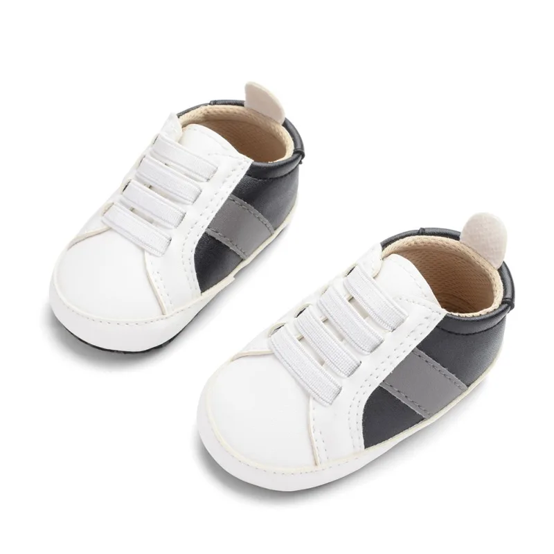 Первый Уокер детская обувь новорожденных искусственная кожа лица Цвет Эластичная лента Повседневное спортивная обувь мягкая подошва для