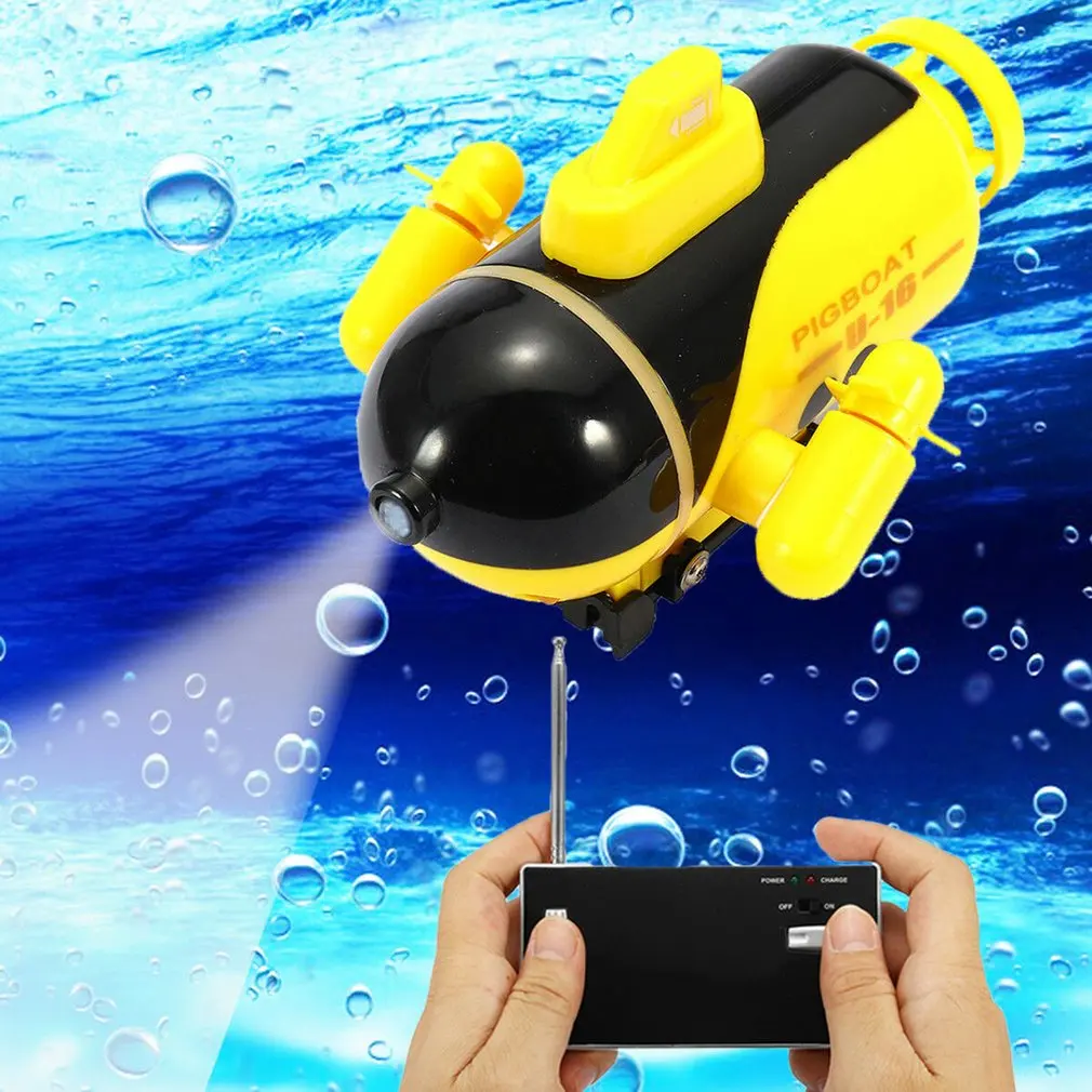 Electric Mini Radio RC Submarine Plastic Boat Torpedo Assembly With LED Light 5 Colors Waterproof Toy Kids Gifts Explore the Sea