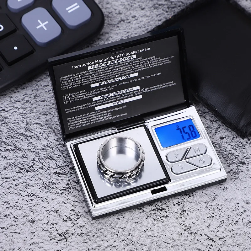 Balance De Précision électronique Portable 0,01g à 200g – Gris, Inox, Pour Cuisine Ou Bijoux