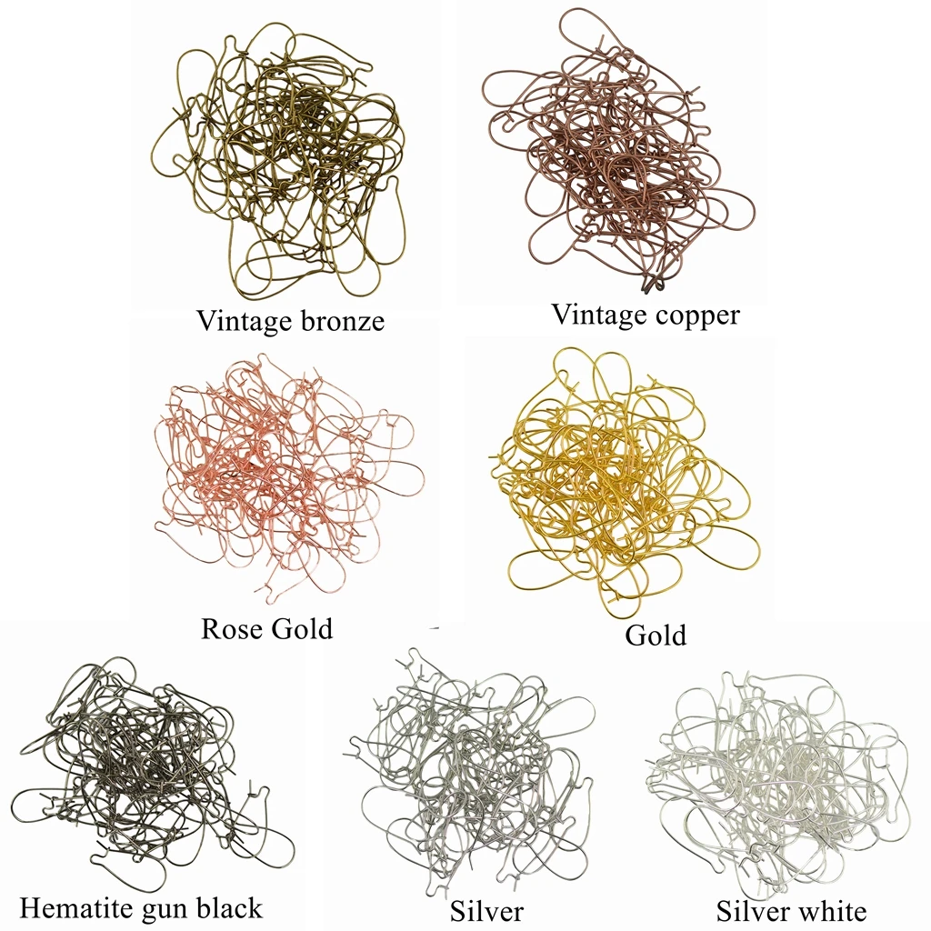 

100 pcs solid brass 1inch French teardrop Earring Wire Hook Dangle Charm DIY Making findings assorted colors