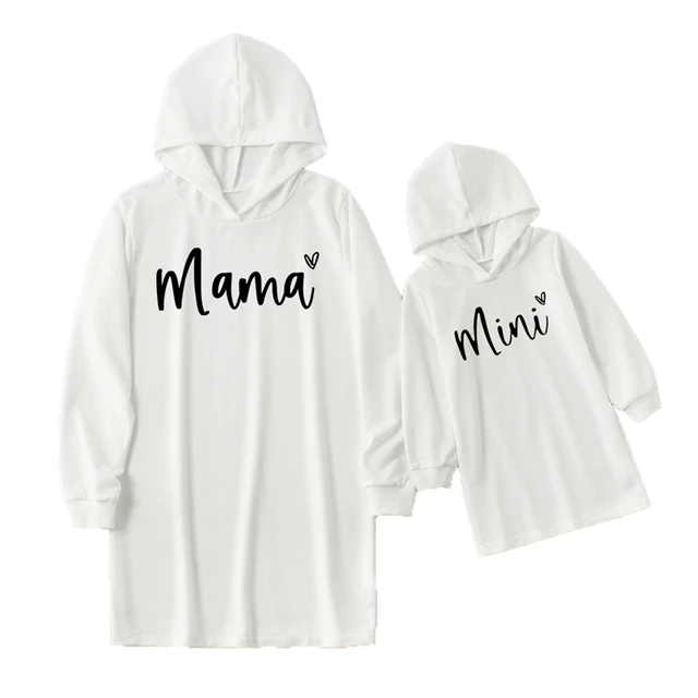 2021 Love Sweaters Autumn Mother Daughter Matching Dresses Family Set Mom Baby Mommy and Me Clothes Women Girls Hoodies Dress QS-D