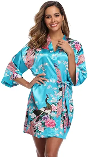 Fashion Satin Robe Female Bathrobe Sexy peignoir femme Silk Kimono Bride Dressing gown sleepwear Night Grow For Women
