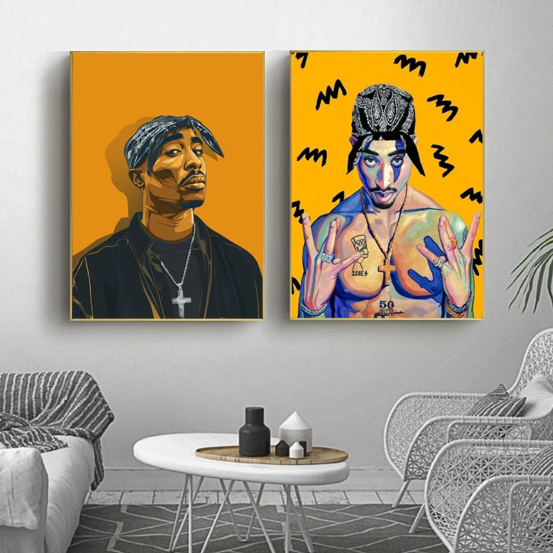 

Tupac Portrait of 2PAC Canvas Paintings Modern Art Posters and Prints on The Wall Art Tupac Canvas Pictures Home Decor Cuadros