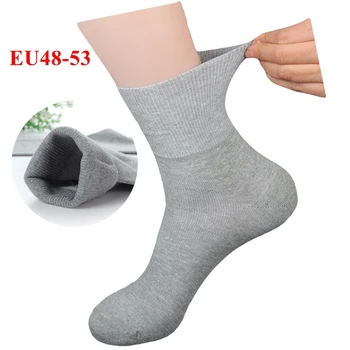 

Plus Size EU 48 49 50 51 52 53 winter Men cotton Socks 6 Pairs high quality Business office Tube Crew Man Socks Comfortable gray