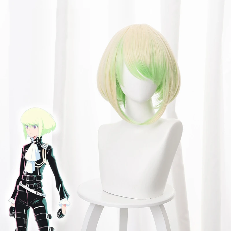 

New Anime PROMARE Mad Burnish Lio Fotia Cosplay Hair 30CM Cosplay Yellow green Headwear Heat Resistant Synthetic Perucas