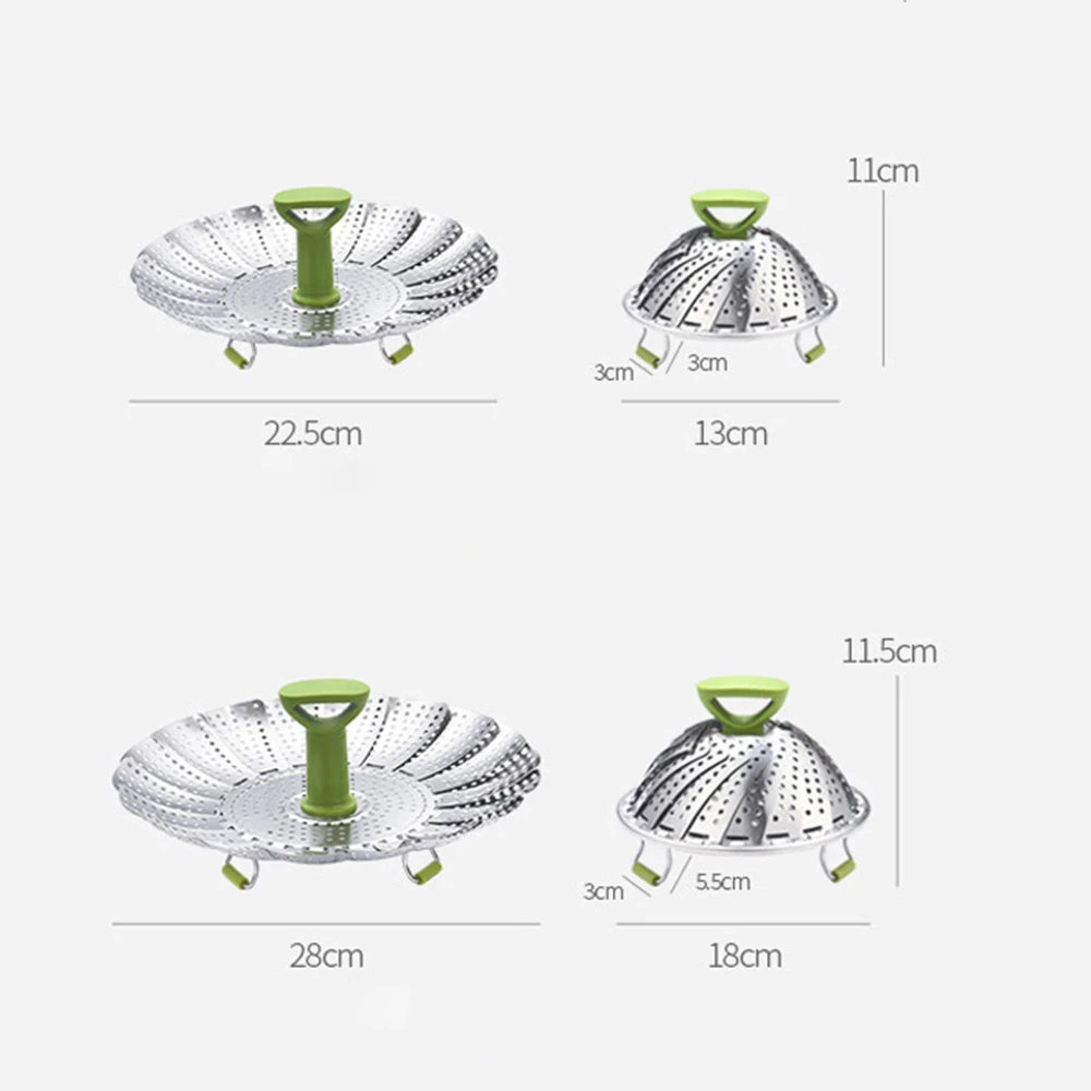 Пароварки для еды с регулируемой формой из нержавеющей стали складной лоток для приготовления фруктов и овощей на пару экономит место легко чистится