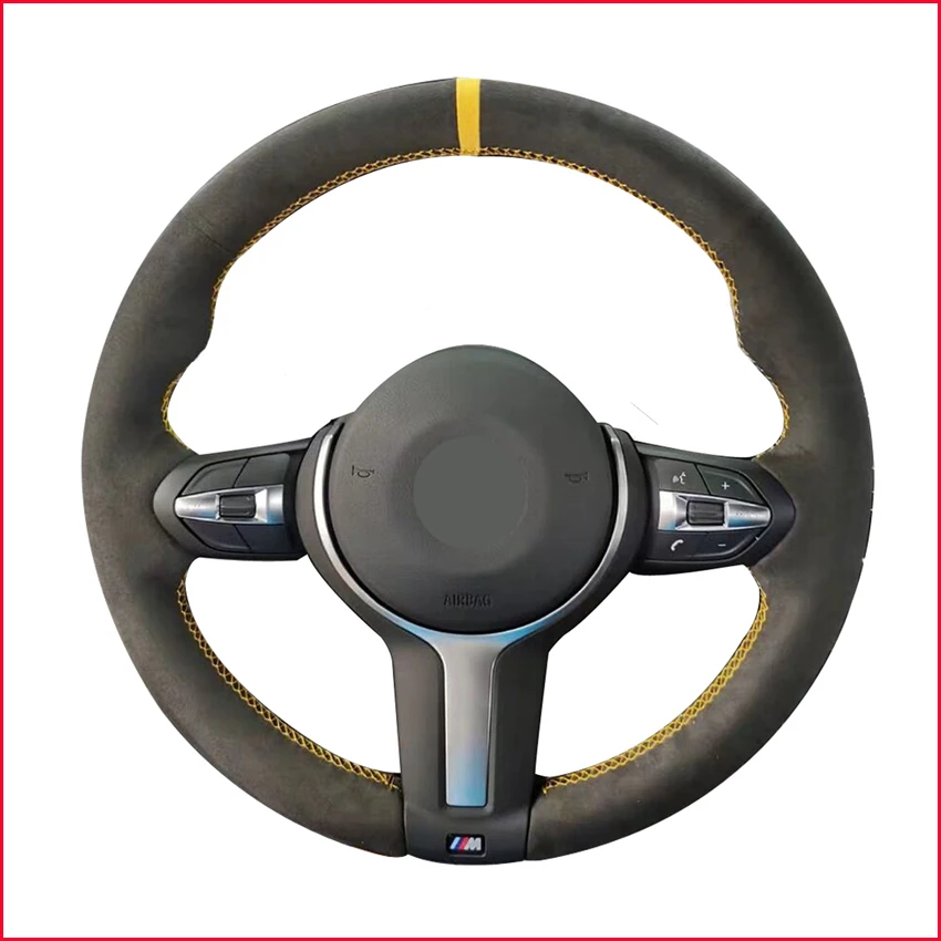 Чехол на руль MEWANT из черной замши для BMW 228i 230i 320i 328i 330i 335i 340i 428i 430i 435i 440i 525i 535i 550i 640i