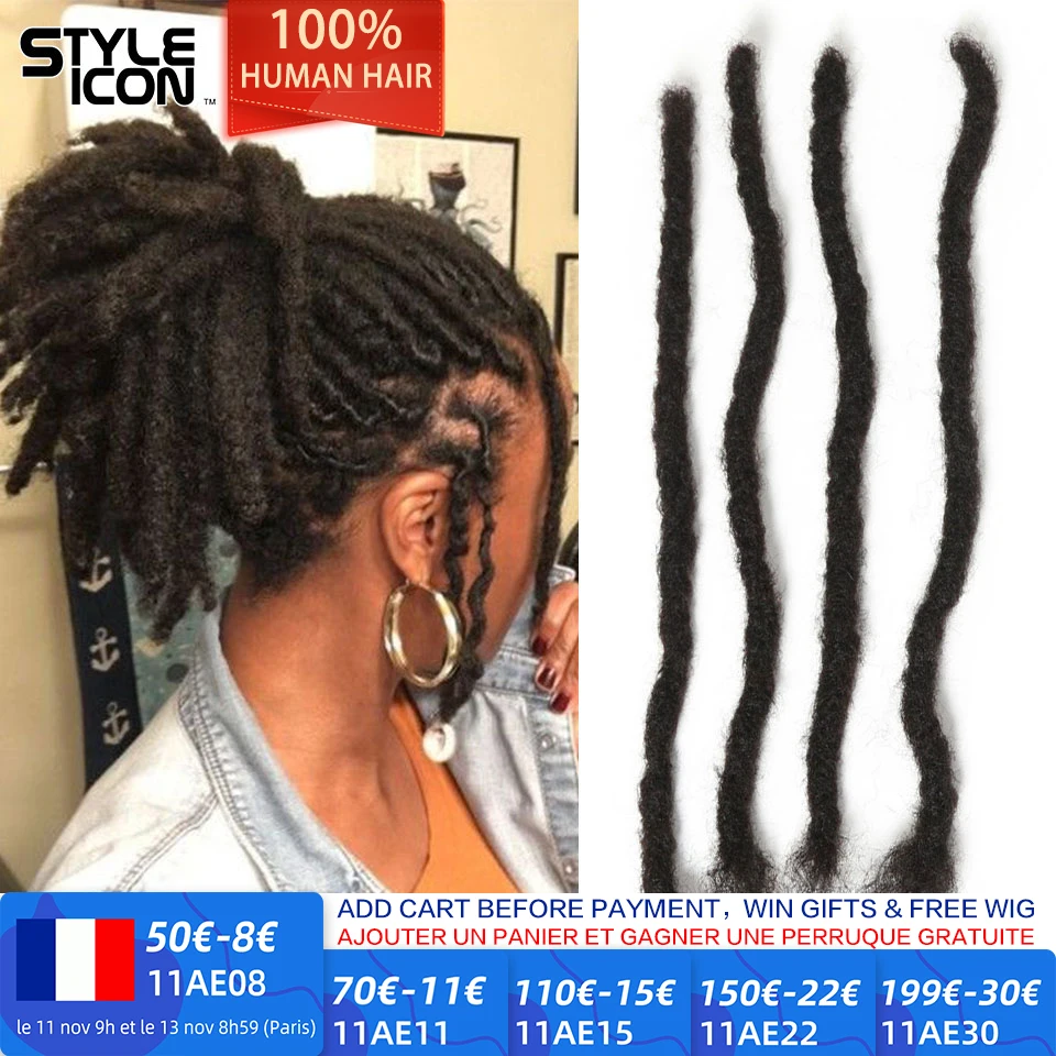 Styleicon Dreadlocks 100% Human Hair Tight Afro Kinky Bulk Human Hair For Twist Braids Human Hair Extensions 20/40/60 strand/lot