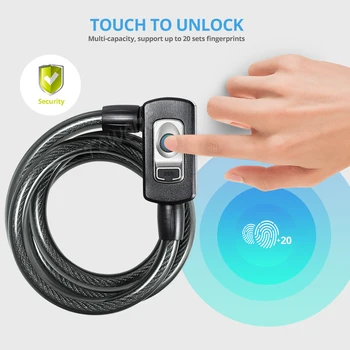 

KERUI Stainless Steel Fingerprint Lock Waterproof Anti-thief Smart Security Fingerprint Integrated Lock For Mountain Bike Door