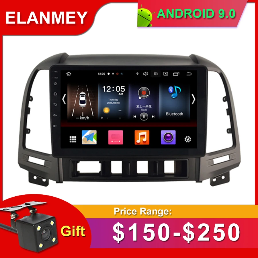 

Gift Camera Car Radio for HYUNDAI Santa Fe ix45 2006-2012 Android 9.0 GPS Navigation Bluetooth Touch screen wifi Car Multimedia