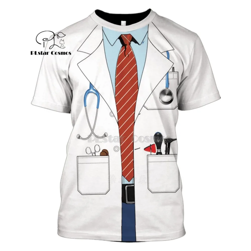 Unisex Captain Costume anime Cosplay T-Shirts Prisoner Clown Tuxedo Tee Man Cowboy Pirate Clown Pilot Uniform Police Carnival
