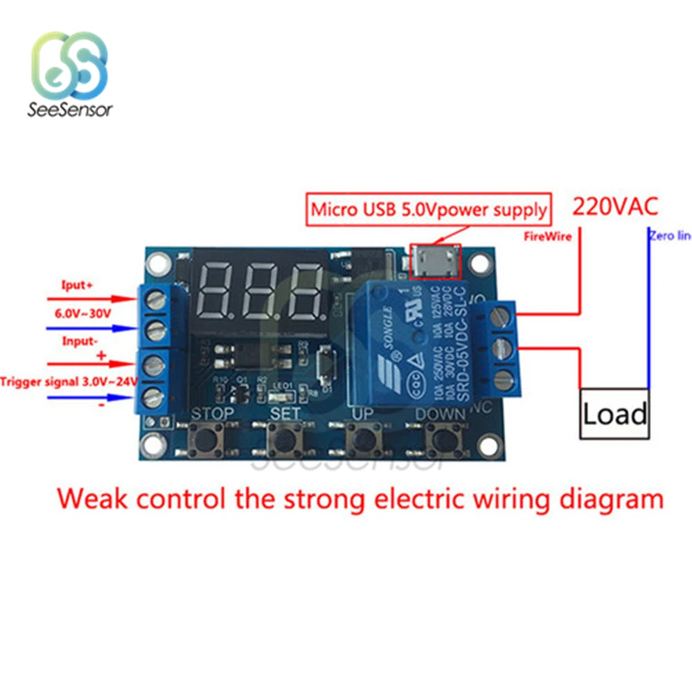 DDC-431 регулятор задержки DC 5V 12V 24V цифровые, со светодиодом реле задержки времени цикл запуска переключатель модуль управления синхронизации