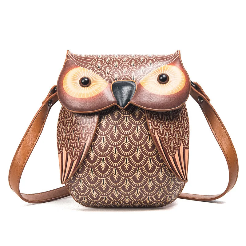 

Animal Cute Crossbody Bags Mini Women Shoulder Messenger Bag Cartoon Leather Owl Bags Creative Pu Purse Girls Handbag Unique QF