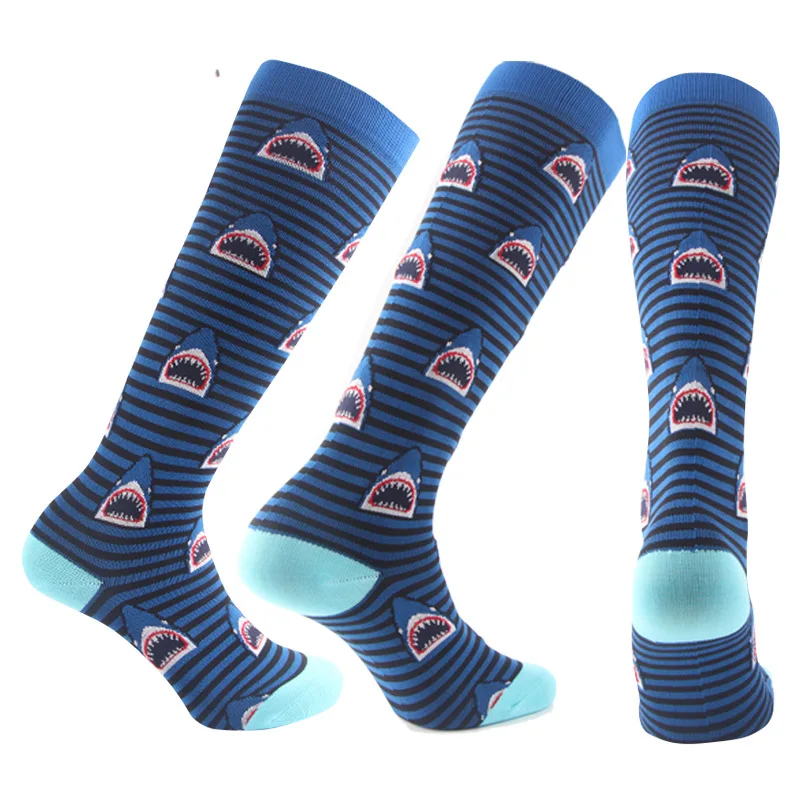 

Brothock New Cartoon Stripe Nylon Sports Stockings Fitness Running Leg Protectors Men and Women Compression Socks Wholesale
