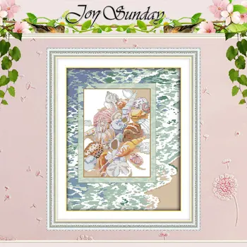 

Conch Patterns Counted Cross Stitch 11CT 14CT Cross Stitch Set Wholesale Cross-stitch Kit Embroidery Needlework