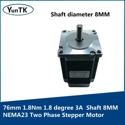 NEMA23 Two Phase Stepper Motor, 76mm 1.8Nm 1.8 degree 3A Shaft 8MM High Torque High Performance Single & Double Shaft Motor