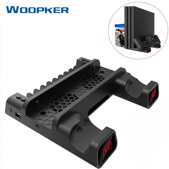 

3 in 1 Controller Charger For PS4/PS4 Slim/PS4 Pro Controller with Cooling Fan Cooler Dual Controller Charger Vertical Stand